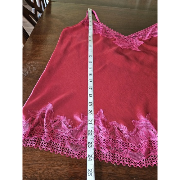 Soma Sensual Lace Camisole Womens XXL Pink Red Satin Sleepwear Lingerie Top - Picture 13 of 14